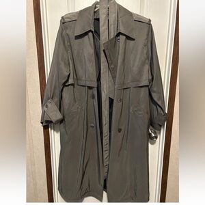 Vintage Forecaster of Boston Stylish Gray Trench Coat - Size 13/14 Petite